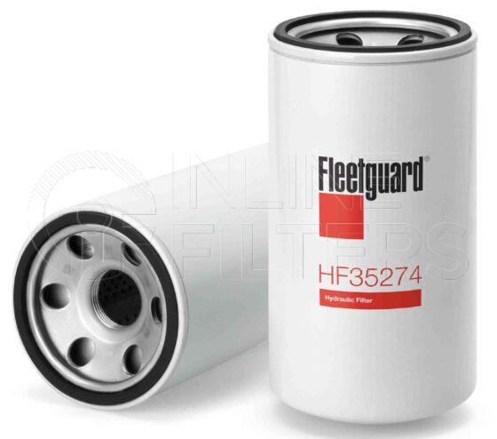 Fleetguard HF35274. Hydraulic Filter Product – Brand Specific Fleetguard – Spin On Product Fleetguard filter product Hydraulic Filter. Main Cross Reference is Case IHC 87300044. Particle Size at Beta 75: 0 micron (0 micron). Particle Size at Beta 200: 0 micron (0 micron). Fleetguard Part Type: HF_SPIN. Comments: Case and New Holland Compact Tractor Applications