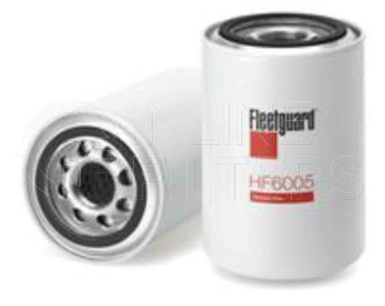 Fleetguard HF6005. Hydraulic Filter Product – Brand Specific Fleetguard – Spin On Product Fleetguard filter product Hydraulic Filter. For Standard version use HF7604. Main Cross Reference is Cessna 62200AF. Particle Size at Beta 75: 25 micron (25 micron). Particle Size at Beta 200: 0 micron (0 micron). Fleetguard Part Type: HF_SPIN