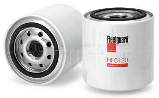 Fleetguard HF6120. FILTER-Hydraulic(Brand Specific) Product – Brand Specific Fleetguard – Spin On Product Hydraulic filter product Details Main Cross Reference is Rexnord 493308. Particle Size at Beta 75 – 47 micron (47 micron). Particle Size at Beta 200 – 0 micron (0 micron). Fleetguard Part Type HF_SPIN