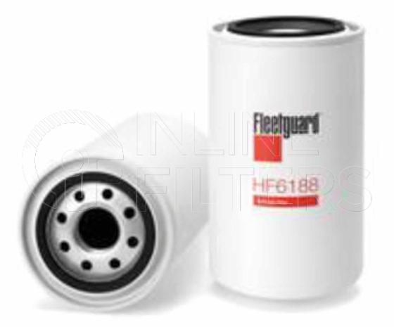 Fleetguard HF6188. Hydraulic Filter Product – Brand Specific Fleetguard – Spin On Product Fleetguard filter product Hydraulic Filter. Main Cross Reference is Ford D6NNB486A. Particle Size at Beta 75: 75 micron (75 micron). Fleetguard Part Type: HF_SPIN