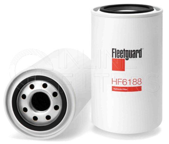 Fleetguard HF6188. FILTER-Hydraulic(Brand Specific) Product – Brand Specific Fleetguard – Spin On Product Hydraulic filter product Details Main Cross Reference is Ford D6NNB486A. Particle Size at Beta 75 – 75 micron (75 micron). Fleetguard Part Type HF_SPIN