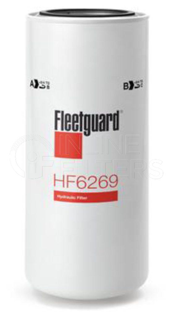Fleetguard HF6269. Hydraulic Filter Product – Brand Specific Fleetguard – Spin On Product Fleetguard filter product Hydraulic Filter. Main Cross Reference is Ingersoll Rand 35296920. Particle Size at Beta 75: 0 micron (0 micron). Particle Size at Beta 200: 0 micron (0 micron). Fleetguard Part Type: HF_SPIN