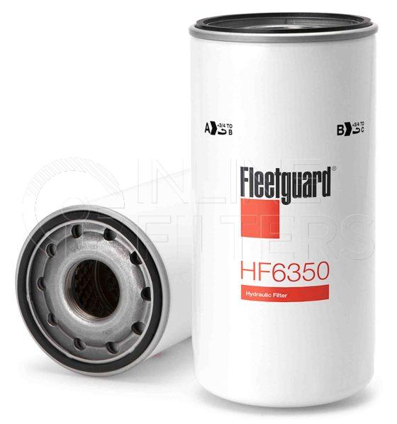 Fleetguard HF6350. Hydraulic Filter Product – Brand Specific Fleetguard – Spin On Product Fleetguard filter product Hydraulic Filter. Main Cross Reference is Same 244192800. Particle Size at Beta 75: 100 micron (100 micron). Fleetguard Part Type: HF_SPIN