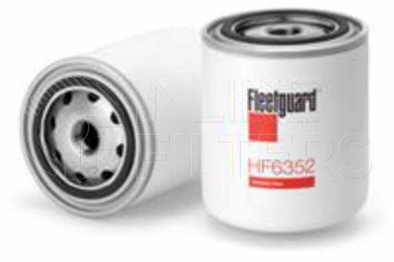 Fleetguard HF6352. Hydraulic Filter Product – Brand Specific Fleetguard – Spin On Product Fleetguard filter product Hydraulic Filter. Main Cross Reference is Hyster 309112. Particle Size at Beta 75: 45 micron (45 micron). Fleetguard Part Type: HF_SPIN