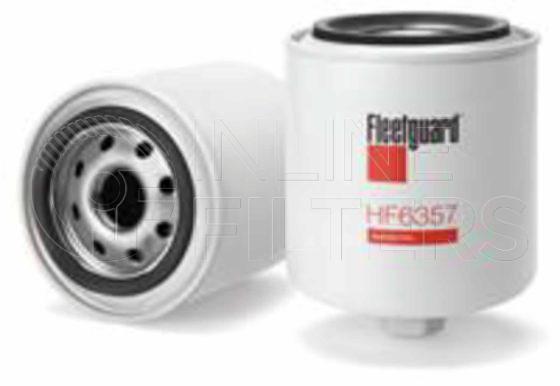 Fleetguard HF6357. Hydraulic Filter Product – Brand Specific Fleetguard – Undefined Product Fleetguard filter product Hydraulic Filter. Main Cross Reference is Toro 678110. Particle Size at Beta 75: 0 micron (0 micron). Particle Size at Beta 200: 0 micron (0 micron). Fleetguard Part Type: HF