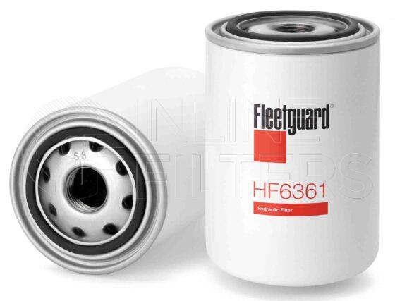 Fleetguard HF6361. FILTER-Hydraulic(Brand Specific) Product – Brand Specific Fleetguard – Spin On Product Hydraulic filter product Details Main Cross Reference is MAN 81331180007. Particle Size at Beta 75 – 45 micron (45 micron). Fleetguard Part Type HF_SPIN