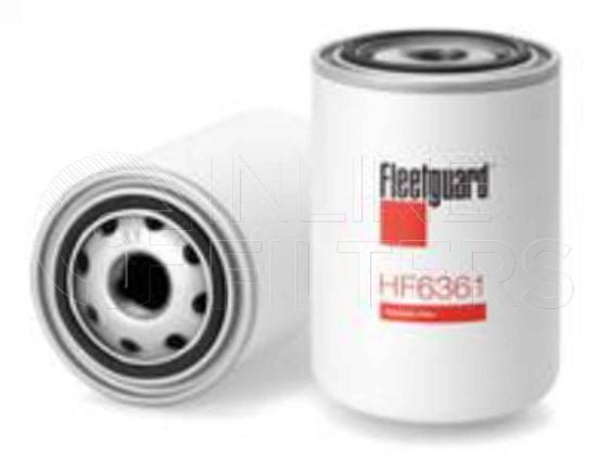 Fleetguard HF6361. Hydraulic Filter Product – Brand Specific Fleetguard – Spin On Product Fleetguard filter product Hydraulic Filter. Main Cross Reference is MAN 81331180007. Particle Size at Beta 75: 45 micron (45 micron). Fleetguard Part Type: HF_SPIN