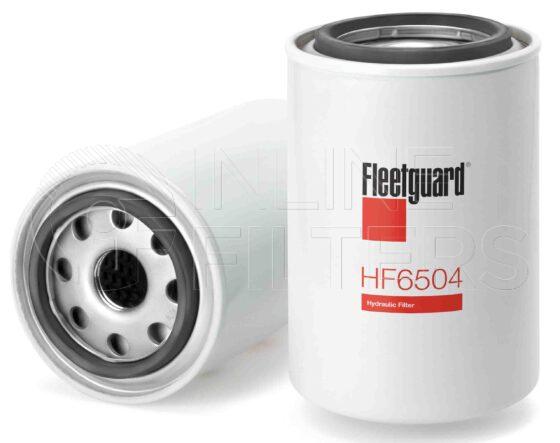 Fleetguard HF6504. FILTER-Hydraulic(Brand Specific) Product – Brand Specific Fleetguard – Spin On Product Hydraulic filter product Details For Service Part use 3313095S. Main Cross Reference is Parker 929323. Particle Size at Beta 75 – 35 micron (35 micron). Particle Size at Beta 200 – 0 micron (0 micron). Fleetguard Part Type HF_SPIN