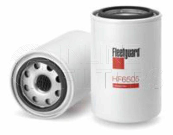 Fleetguard HF6505. Hydraulic Filter Product – Brand Specific Fleetguard – Spin On Product Fleetguard filter product Hydraulic Filter. For Service Part use 3313095S. Main Cross Reference is Fairey Arlon FA35CC10. Particle Size at Beta 75: 12 micron (12 micron). Particle Size at Beta 200: 13 micron (13 micron). Fleetguard Part Type: HF_SPIN