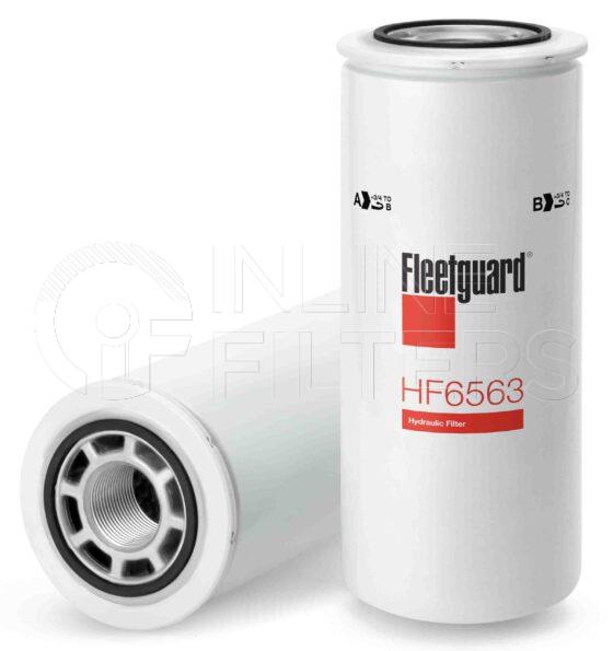 Fleetguard HF6563. FILTER-Hydraulic(Brand Specific) Product – Brand Specific Fleetguard – Spin On Product Hydraulic filter product Details Main Cross Reference is Case IHC D126922. Particle Size at Beta 75 – 12 micron (12 micron). Particle Size at Beta 200 – 13 micron (13 micron). Fleetguard Part Type HF_SPIN