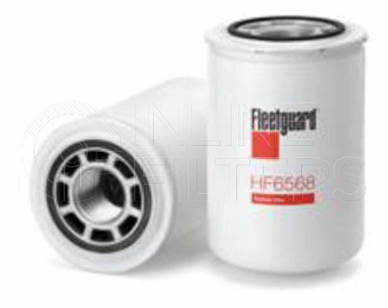 Fleetguard HF6568. Hydraulic Filter Product – Brand Specific Fleetguard – Spin On Product Fleetguard filter product Hydraulic Filter. Main Cross Reference is Donaldson P163428. Particle Size at Beta 75: 60 micron (60 micron). Particle Size at Beta 200: 66 micron (66 micron). Fleetguard Part Type: HF_SPIN