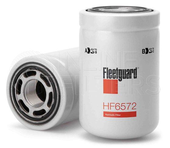 Fleetguard HF6572. Hydraulic Filter Product – Brand Specific Fleetguard – Spin On Product Fleetguard filter product Hydraulic Filter. Main Cross Reference is Donaldson P163542. Particle Size at Beta 75: 13 micron (13 micron). Particle Size at Beta 200: 14 micron (14 micron). Fleetguard Part Type: HF_SPIN