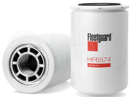 Fleetguard HF6574. FILTER-Hydraulic(Brand Specific) Product – Brand Specific Fleetguard – Spin On Product Hydraulic filter product Details Main Cross Reference is Donaldson P163315. Particle Size at Beta 75 – 16 micron (16 micron). Particle Size at Beta 200 – 19 micron (19 micron). Fleetguard Part Type HF_SPIN