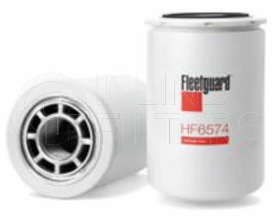 Fleetguard HF6574. Hydraulic Filter Product – Brand Specific Fleetguard – Spin On Product Fleetguard filter product Hydraulic Filter. Main Cross Reference is Donaldson P163315. Particle Size at Beta 75: 16 micron (16 micron). Particle Size at Beta 200: 19 micron (19 micron). Fleetguard Part Type: HF_SPIN