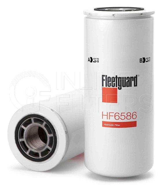 Fleetguard HF6586. Hydraulic Filter Product – Brand Specific Fleetguard – Spin On Product Fleetguard filter product Hydraulic Filter. For Upgrade use HF6588. Main Cross Reference is Caterpillar 9T0973. Particle Size at Beta 75: 20 micron (20 micron). Particle Size at Beta 200: 0 micron (0 micron). Fleetguard Part Type: HF_SPIN
