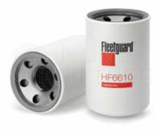 Fleetguard HF6610. Hydraulic Filter Product – Brand Specific Fleetguard – Spin On Product Fleetguard filter product Hydraulic Filter. Main Cross Reference is John Deere AE37594. Particle Size at Beta 75: 47 micron (47 micron). Particle Size at Beta 200: 0 micron (0 micron). Fleetguard Part Type: HF_SPIN