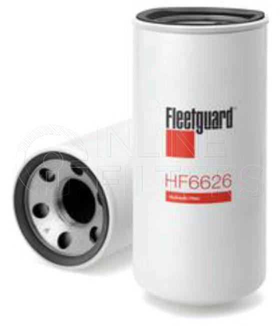 Fleetguard HF6626. Hydraulic Filter Product – Brand Specific Fleetguard – Spin On Product Fleetguard filter product Hydraulic Filter. Main Cross Reference is Pall HC7400SDT8H. Particle Size at Beta 75: 25 micron (25 micron). Particle Size at Beta 200: 30 micron (30 micron). Fleetguard Part Type: HF_SPIN
