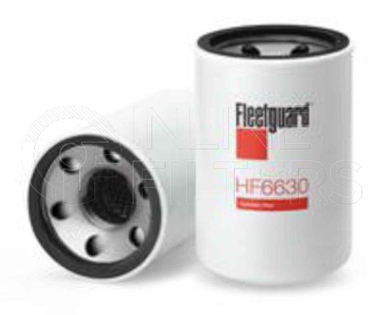 Fleetguard HF6630. Hydraulic Filter Product – Brand Specific Fleetguard – Spin On Product Fleetguard filter product Hydraulic Filter. Main Cross Reference is Donaldson P551236. Particle Size at Beta 75: 14 micron (14 micron). Particle Size at Beta 200: 18 micron (18 micron). Fleetguard Part Type: HF_SPIN