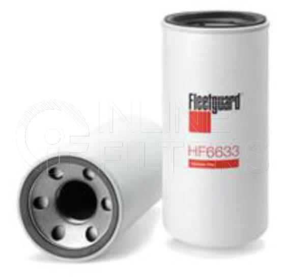Fleetguard HF6633. Hydraulic Filter Product – Brand Specific Fleetguard – Spin On Product Fleetguard filter product Hydraulic Filter. Main Cross Reference is Donaldson P551325. Particle Size at Beta 75: 25 micron (25 micron). Particle Size at Beta 200: 29 micron (29 micron). Fleetguard Part Type: HF_SPIN