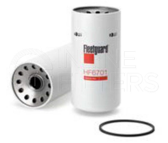 Fleetguard HF6701. Hydraulic Filter Product – Brand Specific Fleetguard – Spin On Product Fleetguard filter product Hydraulic Filter. Main Cross Reference is Pall HC7500SUK8H. Particle Size at Beta 75: 12 micron (12 micron). Particle Size at Beta 200: 0 micron (0 micron). Fleetguard Part Type: HF_SPIN