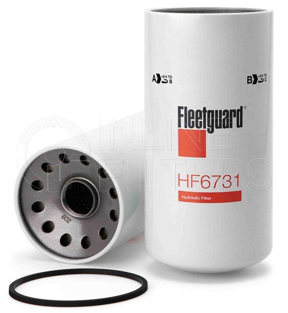 Fleetguard HF6731. Hydraulic Filter Product – Brand Specific Fleetguard – Spin On Product Fleetguard filter product Hydraulic Filter. Main Cross Reference is Case IHC H433531. Particle Size at Beta 75: 12 micron (12 micron). Fleetguard Part Type: HF_SPIN