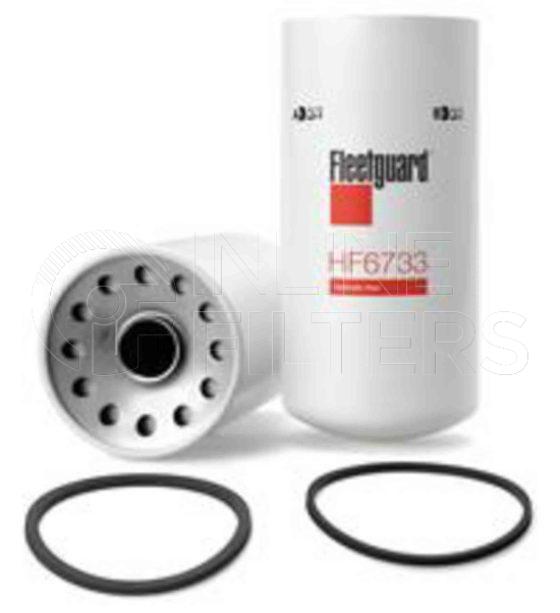 Fleetguard HF6733. Hydraulic Filter Product – Brand Specific Fleetguard – Spin On Product Fleetguard filter product Hydraulic Filter. For Service Part use 3314250. Particle Size at Beta 75: 35 micron (35 micron). Particle Size at Beta 200: 0 micron (0 micron). Fleetguard Part Type: HF_SPIN. Comments: General Usage