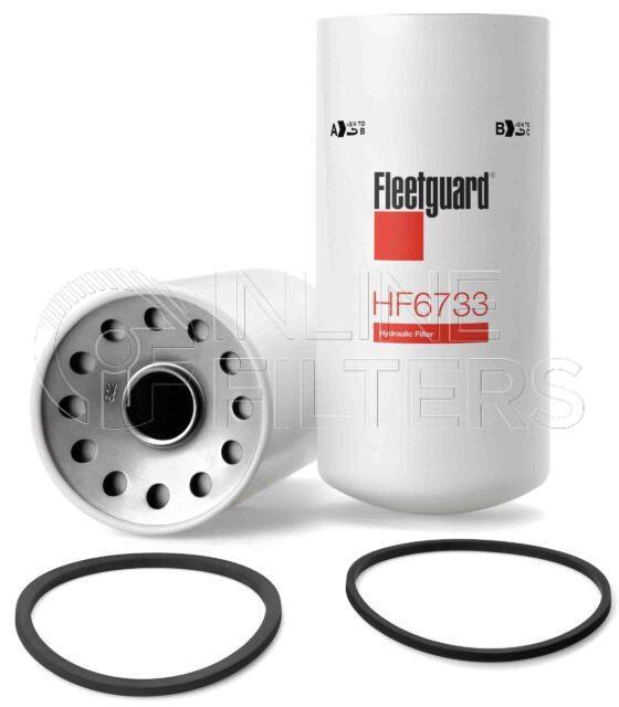 Fleetguard HF6733. FILTER-Hydraulic(Brand Specific) Product – Brand Specific Fleetguard – Spin On Product Hydraulic filter product Details For Service Part use 3314250. Particle Size at Beta 75 – 35 micron (35 micron). Particle Size at Beta 200 – 0 micron (0 micron). Fleetguard Part Type HF_SPIN. General Usage