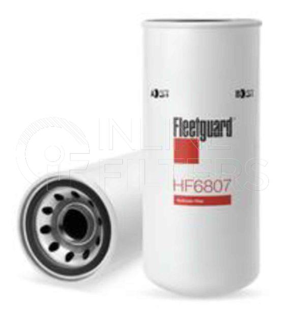Fleetguard HF6807. Hydraulic Filter Product – Brand Specific Fleetguard – Spin On Product Fleetguard filter product Hydraulic Filter. Particle Size at Beta 75: 6 micron (6 micron). Particle Size at Beta 200: 10 micron (10 micron). Fleetguard Part Type: HF_SPIN. Comments: General Usage