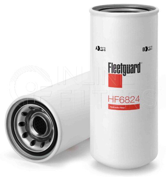 Fleetguard HF6824. FILTER-Hydraulic(Brand Specific) Product – Brand Specific Fleetguard – Spin On Product Hydraulic filter product Details Main Cross Reference is John Deere AT172912. Particle Size at Beta 75 – 20 micron (20 micron). Particle Size at Beta 200 – 24 micron (24 micron). Fleetguard Part Type HF_SPIN