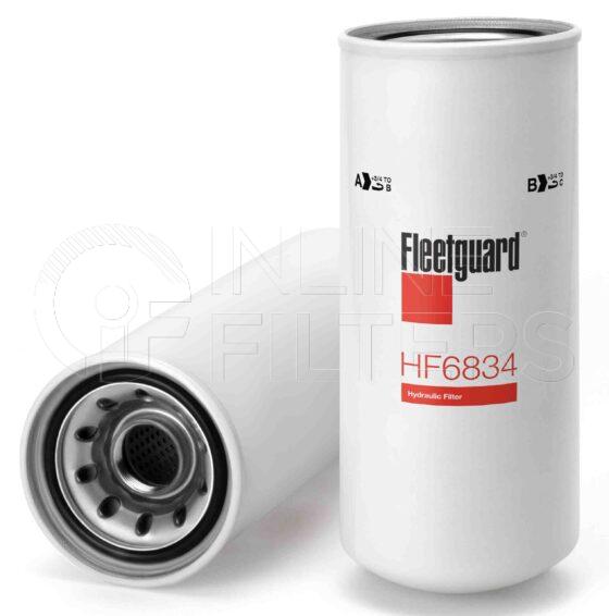 Fleetguard HF6834. FILTER-Hydraulic(Brand Specific) Product – Brand Specific Fleetguard – Spin On Product Hydraulic filter product Main Cross Reference AG Chem 610114 Details Main Cross Reference is AG Chem 610114. Particle Size at Beta 75 – 20 micron (20 micron). Particle Size at Beta 200 – 24 micron (24 micron). Fleetguard Part Type HF_SPIN