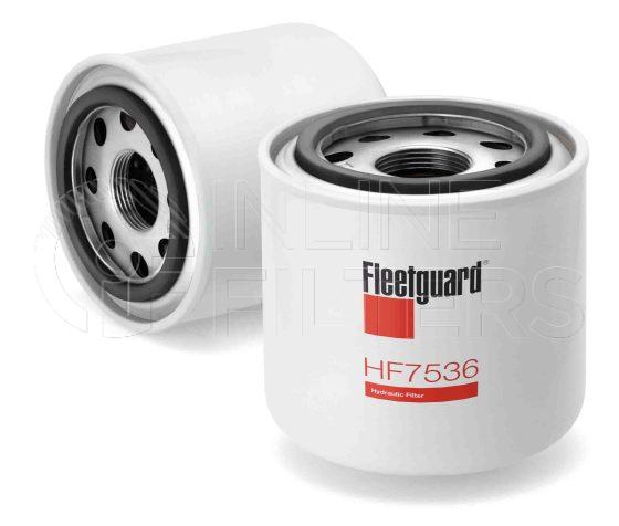 Fleetguard HF7536. Hydraulic Filter Product – Brand Specific Fleetguard – Spin On Product Fleetguard filter product Hydraulic Filter. Main Cross Reference is New Holland 86000485. Particle Size at Beta 75: 0 micron (0 micron). Particle Size at Beta 200: 0 micron (0 micron). Fleetguard Part Type: HF_SPIN