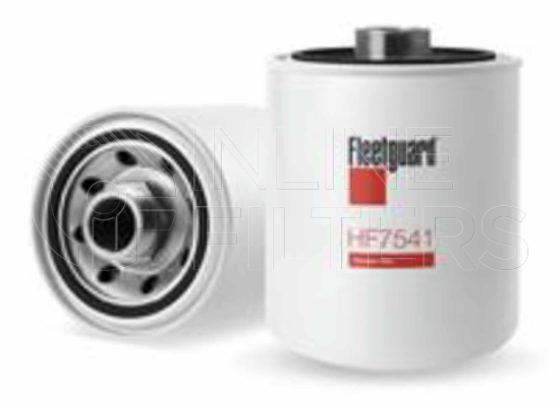 Fleetguard HF7541. Hydraulic Filter Product – Brand Specific Fleetguard – Spin On Product Fleetguard filter product Hydraulic Filter. Main Cross Reference is Massey Ferguson 3581032M2. Particle Size at Beta 75: 48 micron (48 micron). Fleetguard Part Type: HF_SPIN. Comments: May not be available in all regions of the world