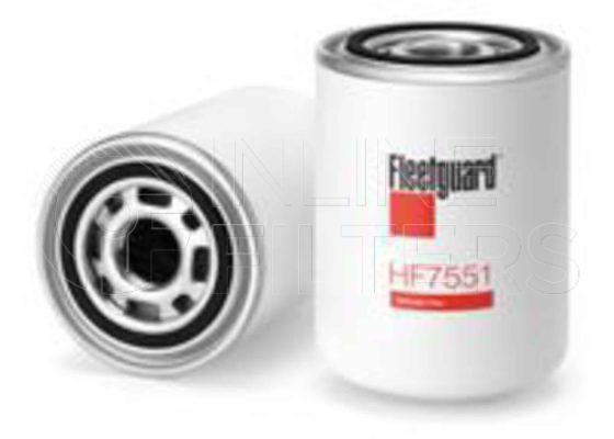 Fleetguard HF7551. Hydraulic Filter Product – Brand Specific Fleetguard – Spin On Product Fleetguard filter product Hydraulic Filter. Main Cross Reference is Kubota 3270137950. Flow Direction: Outside In. Particle Size at Beta 75: 30.0 micron. Fleetguard Part Type: HF_SPIN