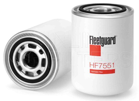 Fleetguard HF7551. FILTER-Hydraulic(Brand Specific) Product – Brand Specific Fleetguard – Spin On Product Hydraulic filter product Main Cross Reference is Kubota 3270137950. Flow Direction: Outside In. Particle Size at Beta 75: 30.0 micron. Fleetguard Part Type: HF_SPIN