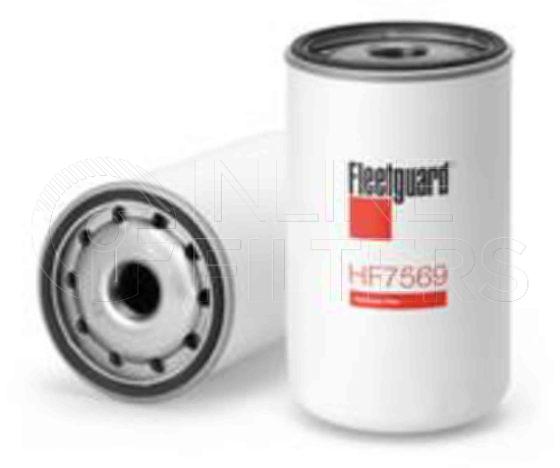 Fleetguard HF7569. Hydraulic Filter Product – Brand Specific Fleetguard – Spin On Product Fleetguard filter product Hydraulic Filter. Main Cross Reference is Fiat Allis 1909130. Particle Size at Beta 75: 75 micron (75 micron). Fleetguard Part Type: HF_SPIN