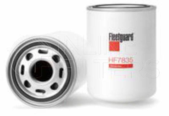 Fleetguard HF7835. Hydraulic Filter Product – Brand Specific Fleetguard – Spin On Product Fleetguard filter product Hydraulic Filter. Main Cross Reference is MP Filtri CS100P25. Flow Direction: Outside In. Particle Size at Beta 75: 75.0 micron. Fleetguard Part Type: HF_SPIN