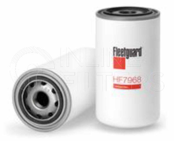 Fleetguard HF7968. Hydraulic Filter Product – Brand Specific Fleetguard – Spin On Product Fleetguard filter product Hydraulic Filter. Main Cross Reference is Mann and Hummel WD950. Particle Size at Beta 75: 75 micron (75 micron). Fleetguard Part Type: HF_SPIN