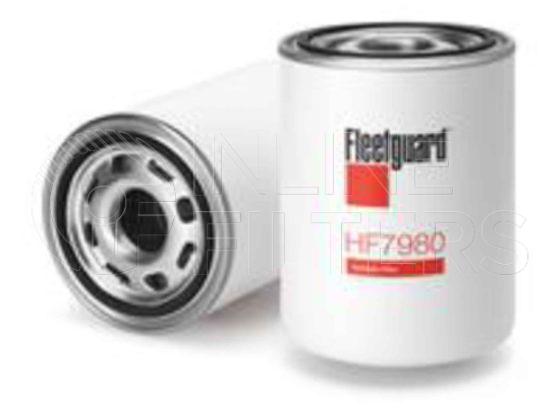 Fleetguard HF7980. Hydraulic Filter Product – Brand Specific Fleetguard – Spin On Product Fleetguard filter product Hydraulic Filter. For Standard version use HF6177. Main Cross Reference is UCC MXR9550. Flow Direction: Outside In. Particle Size at Beta 75: 12.0 micron. Fleetguard Part Type: HF_SPIN. Comments: Microglass version