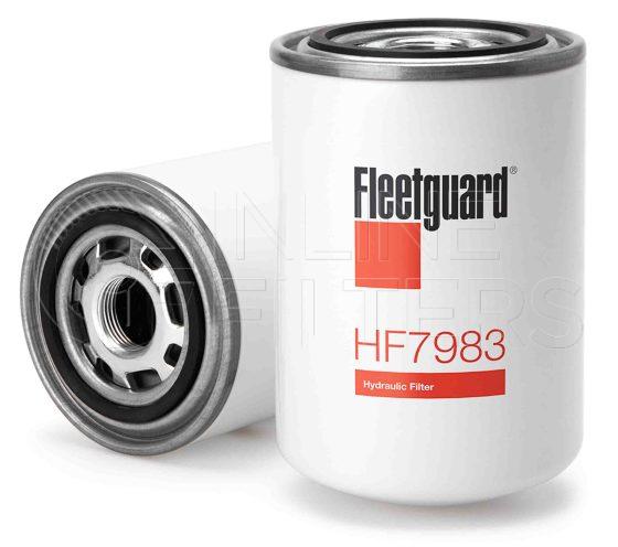 Fleetguard HF7983. Hydraulic Filter Product – Brand Specific Fleetguard – Spin On Product Fleetguard filter product Hydraulic Filter. For Standard version use HF6173. Main Cross Reference is UCC MXR8550. Particle Size at Beta 75: 12.0 micron. Fleetguard Part Type: HF_SPIN. Comments: Synthetic Media Version