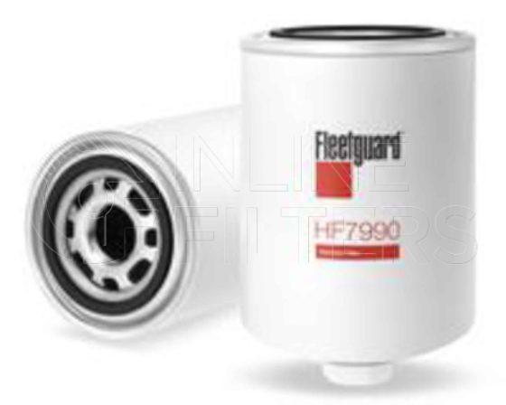 Fleetguard HF7990. Hydraulic Filter Product – Brand Specific Fleetguard – Spin On Product Fleetguard filter product Hydraulic Filter. Main Cross Reference is Hitachi 4294128. Flow Direction: Outside In. Particle Size at Beta 75: 30.0 micron. Fleetguard Part Type: HF_SPIN