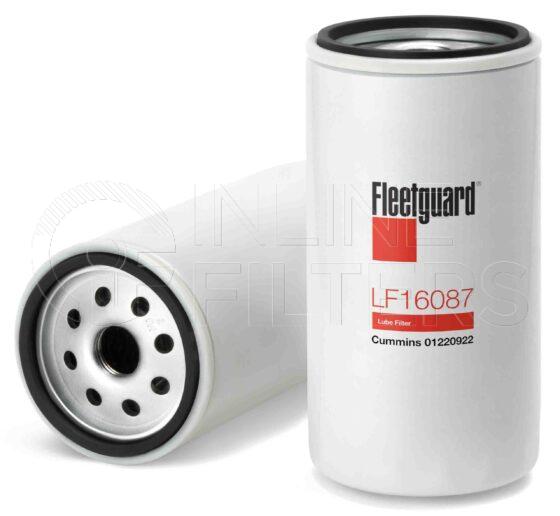Fleetguard LF16087. Lube Filter. Main Cross Reference is CPG 1220922. Fleetguard Part Type: LF.