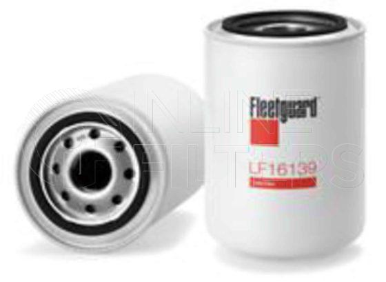 Fleetguard LF16139. Lube Filter. Main Cross Reference is John Deere M146082. Fleetguard Part Type: LF.
