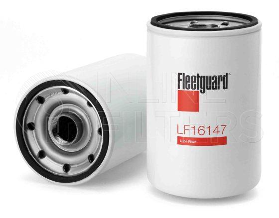 Fleetguard LF16147. Lube Filter Product – Brand Specific Fleetguard – Spin On Product Fleetguard filter product Lube Filter. Main Cross Reference is Mitsubishi 3254021600. Fleetguard Part Type: LFSPINFL. Comments: Similar to LF3328 except for media