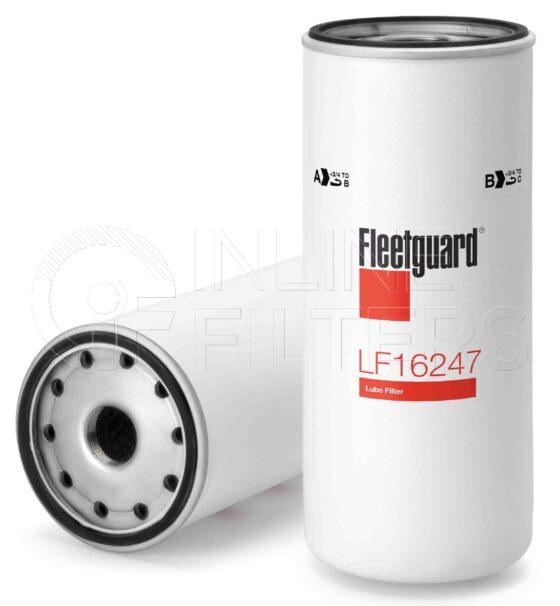 Fleetguard LF16247. Main Cross Reference is Sisu 836362567. Fleetguard Part Type: LF_SPIN.