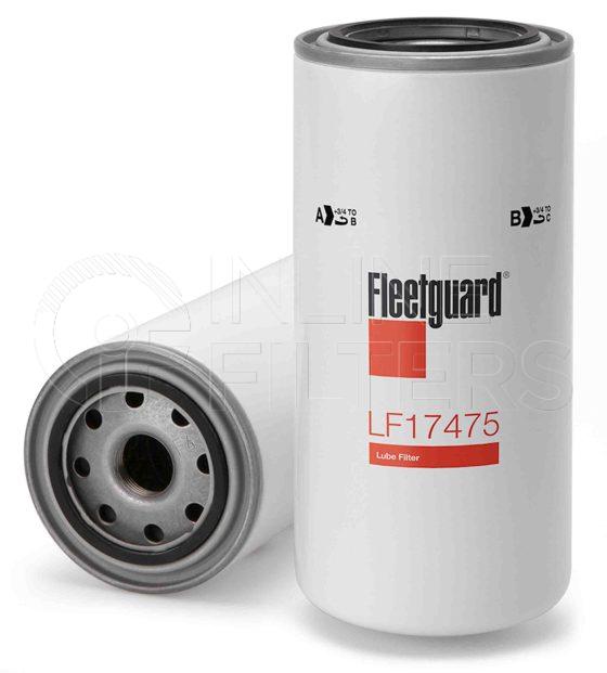 Fleetguard LF17475. Lube Filter. Main Cross Reference is Caterpillar 2698325. Fleetguard Part Type: LF_SPIN.