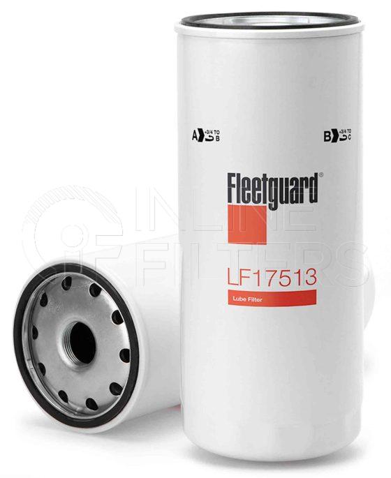 Fleetguard LF17513. Lube Filter Product – Brand Specific Fleetguard – Spin On Product Fleetguard filter product Lube Filter. For Standard version use LF3730. Main Cross Reference is Scania 2059778. Fleetguard Part Type: LF_SPIN. Comments: Compatible with Euro6 oils
