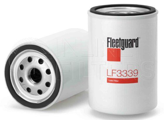 Fleetguard LF3339. Lube Filter. Main Cross Reference is Ford E1FZ6731A. Fleetguard Part Type: LFSPINFL.
