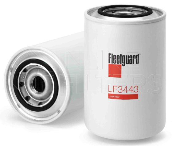 Fleetguard LF3443. Lube Filter. Main Cross Reference is Ford E7HZ6731A. Fleetguard Part Type: LFSPINFL.