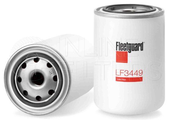 Fleetguard LF3449. Lube Filter. Main Cross Reference is Hanomag Henschel 114932108. Fleetguard Part Type: LF_SPIN.