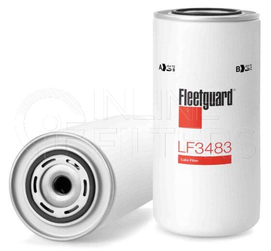 Fleetguard LF3483. Main Cross Reference is Same 5215650. Fleetguard Part Type: LF_SPIN.